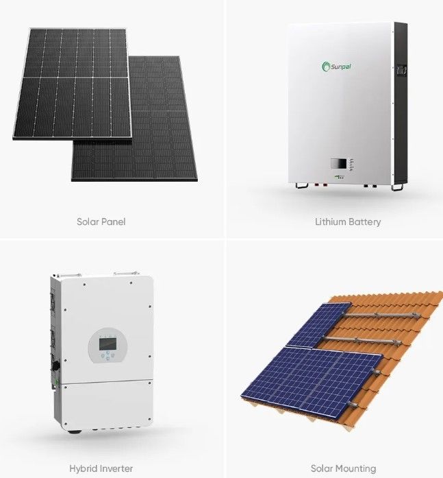 Przechowywanie 10000W System energii słonecznej 120v 240v Faza podzielona 8KW 10KW 20KW 30KW 50KW System energii słonecznej 10 Kw Hybrid