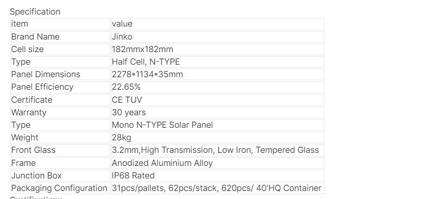 Panel słoneczny Jinko Qcells 560W 565W 570W 575W 580W Panel energetyczny Panel słoneczny Pv Array